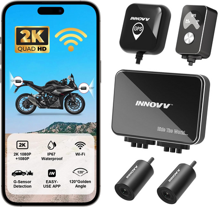 INNOVV K7 Wideorejestrator Motocyklowy Dual Full HD 1080p z Trybem Nocnym